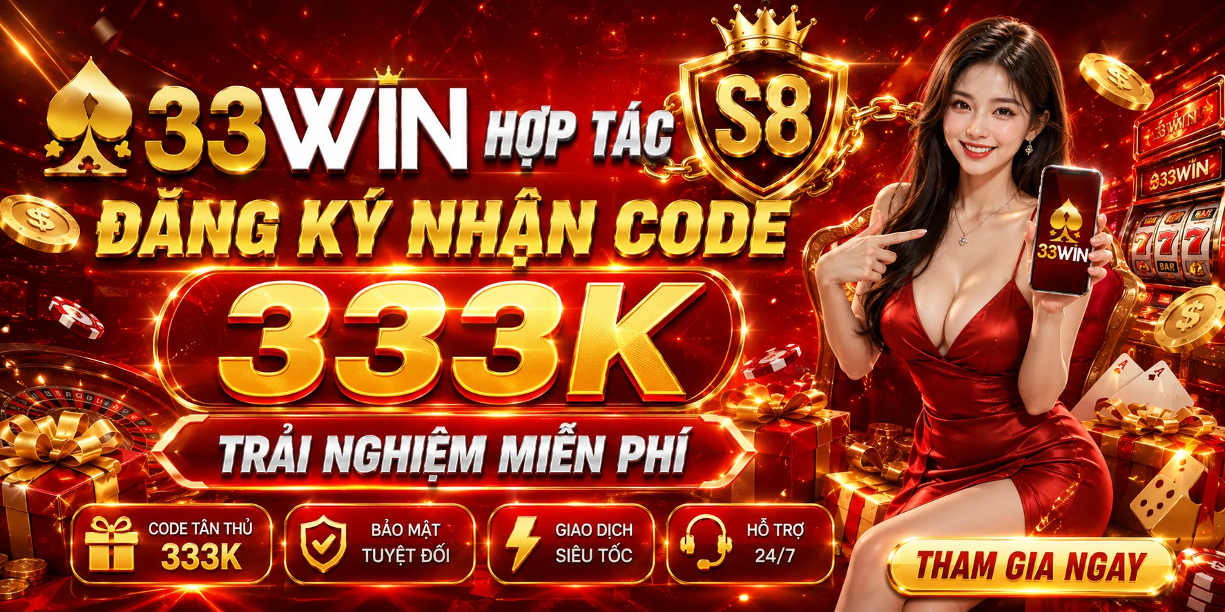33win hợp tác s8