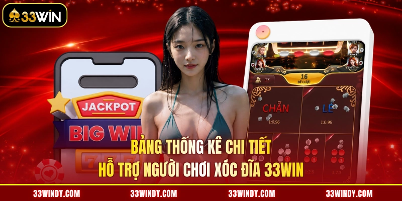 Bảng thống kê chi tiết hỗ trợ người chơi xóc đĩa 33win